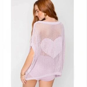 NWT Callahan Knitsear Coeur Top in Lilac Size Small